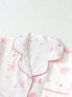Two-Piece Comfortable Pink Shell and Conch Print Lapel — product photo 3 of 6