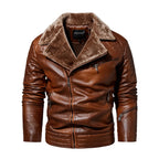 Men's Leather Jackets Autumn Casual Motorcycle PU Jacket — product photo 4 of 5