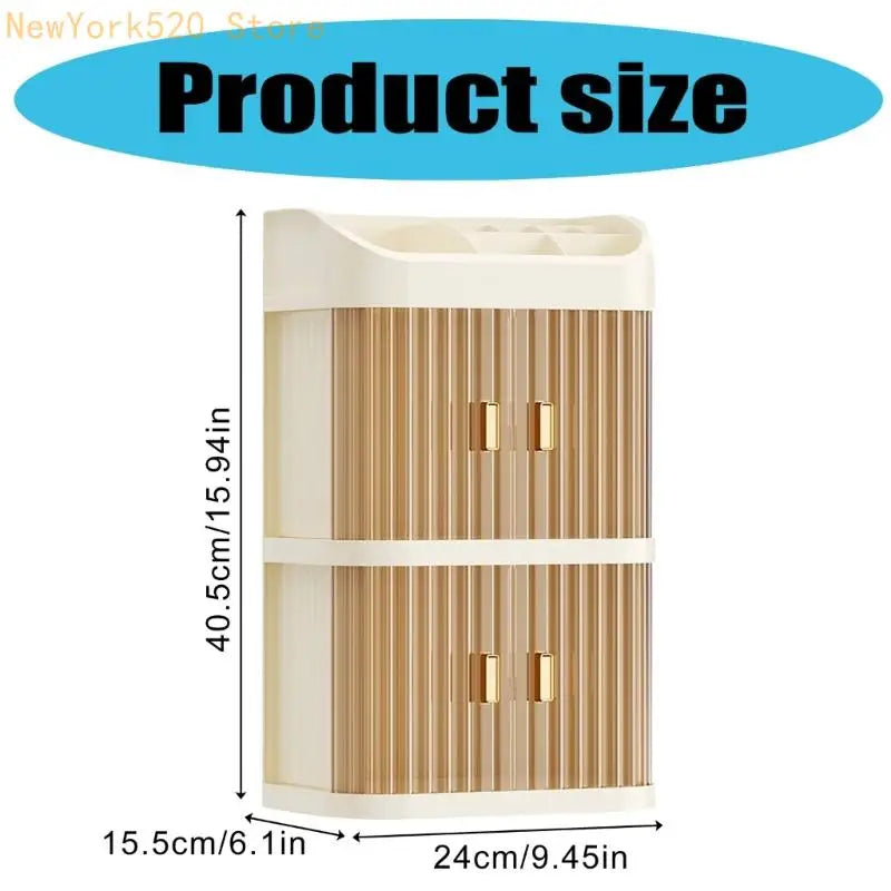Premium Plastic Makeup Display Case Elegant 3 Layer — product photo 4 of 4
