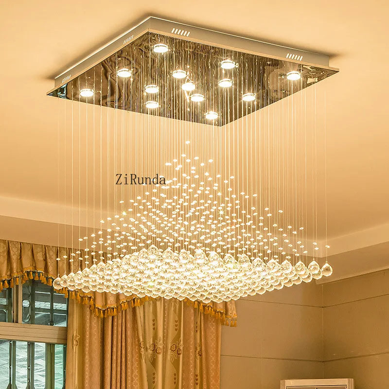 D23.6in stainless steel custom crystal chandelier modern restaurant — product photo 4 of 6