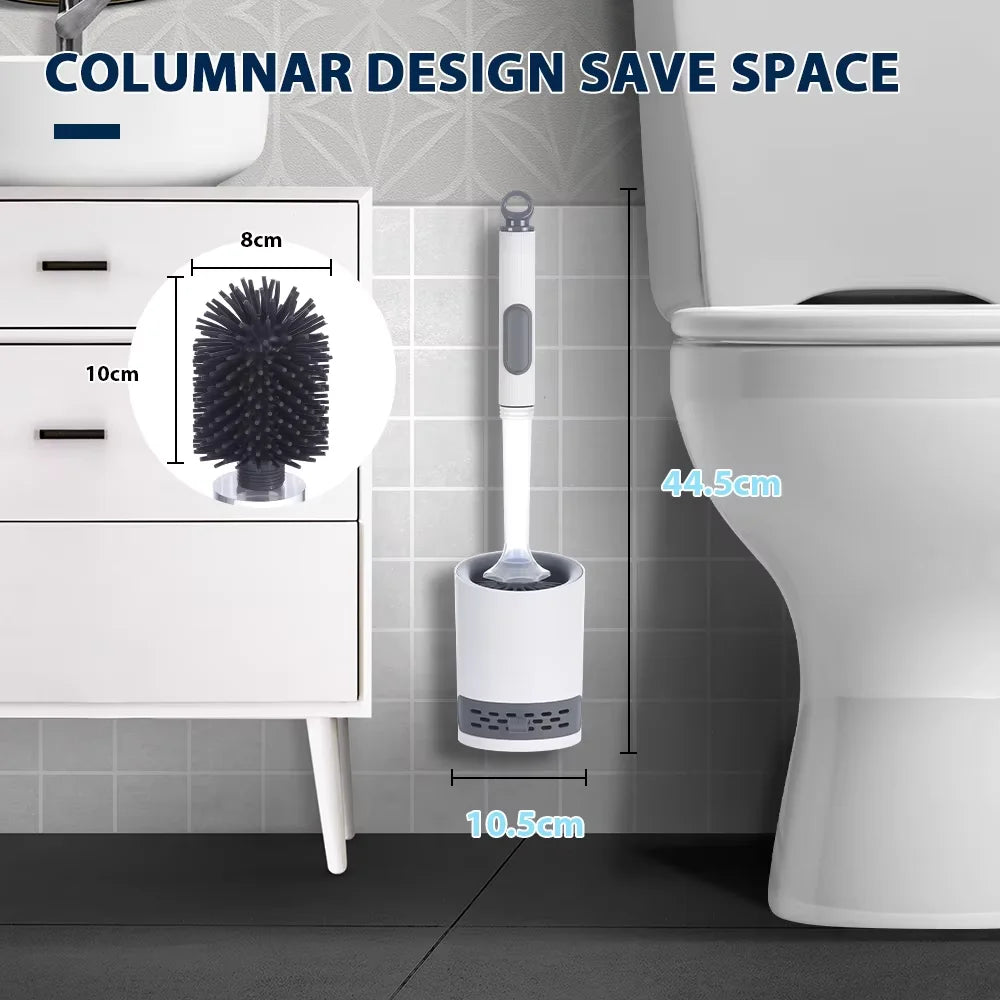 Water Spray Silicone Toilet Brush With Wall-Mounted Breathable — product photo 6 of 6