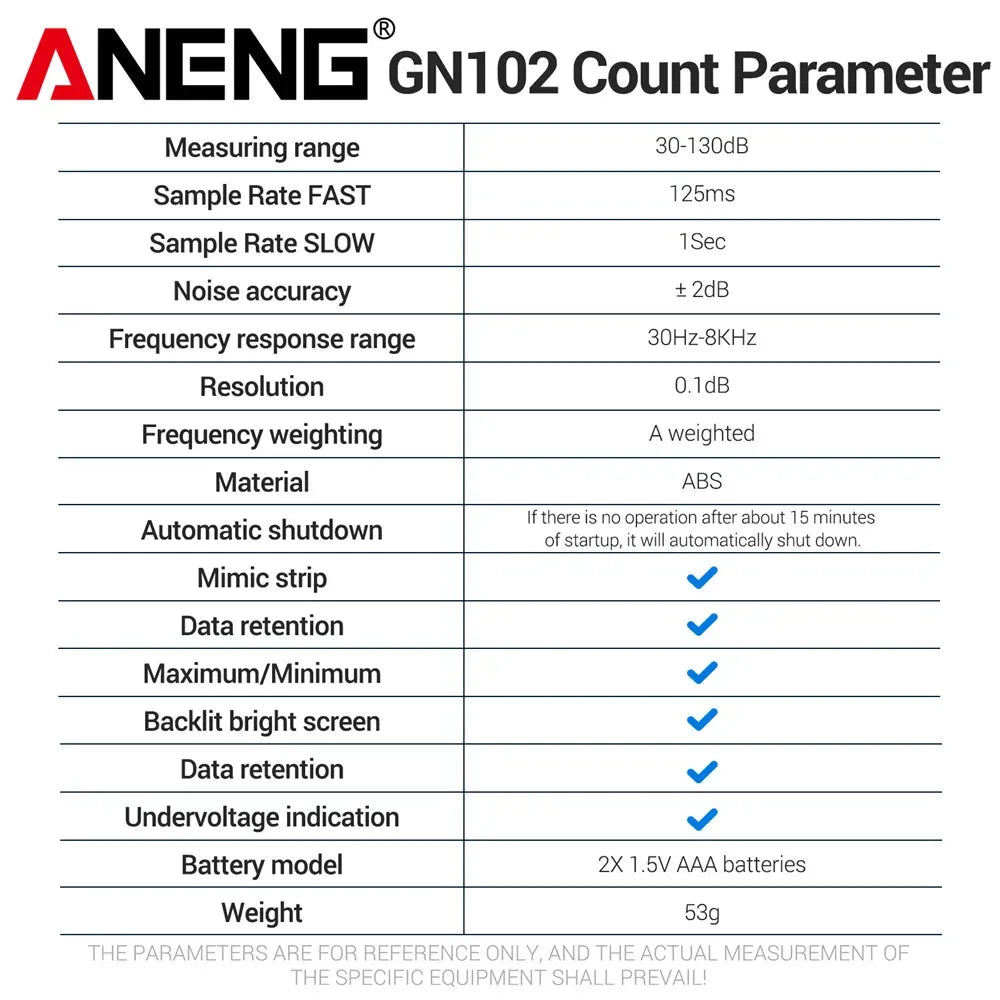 Digital Noise Meter Sound Level Meter Handheld ANENG — product photo 6 of 6