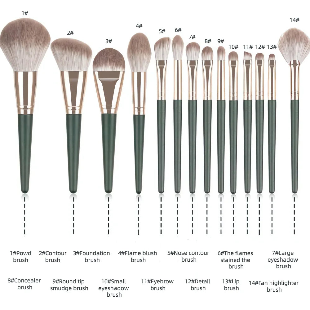 14Pcs Makeup Brush Set with Pouch — product photo 5 of 6