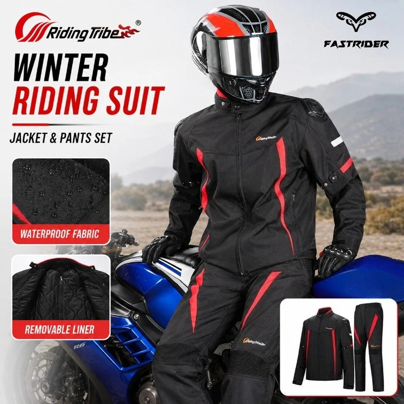 Motorcycle Riding Suit Men Waterproof Jacket Pants Set — main product photo
