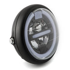 Retro Motorbike LED Headlight Assembly Halo Ring DRL — product photo 5 of 6