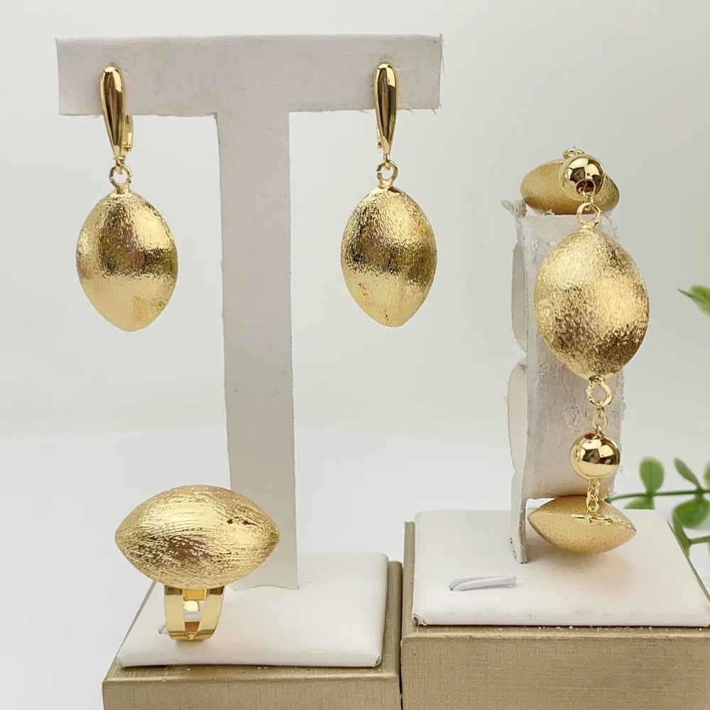 Yuminglai Dubai Gold-Plated Jewelry Set For Women Earrings — product photo 3 of 6