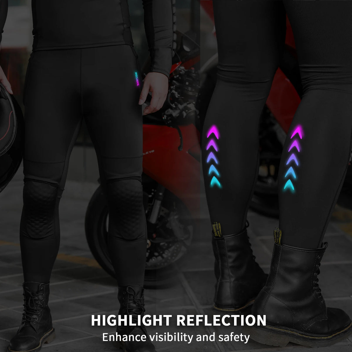 WOSAWE Motorcycle Compression Pants Motorbike Riding Breathable — product photo 3 of 5