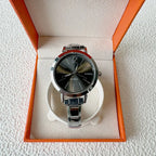 Unisex Elastic Stainless Steel Wristwatch Minimal Round Dial — product photo 6 of 6