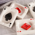 European Poker Ashtray Red Heart A Creative Porcelain — product photo 2 of 6
