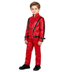 Kids Michael Jackson Cosplay Suit Boys Red PU — product photo 3 of 6