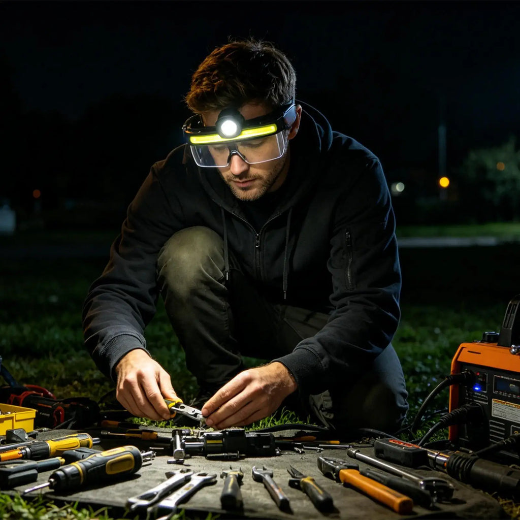 Rechargeable LED Glasses Multi-Mode Head Flashlight Non-Slip Lightweight — product photo 3 of 6
