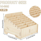 14 Compartment Wooden Mobile Phone Organiser Desktop Organiser — product photo 2 of 6