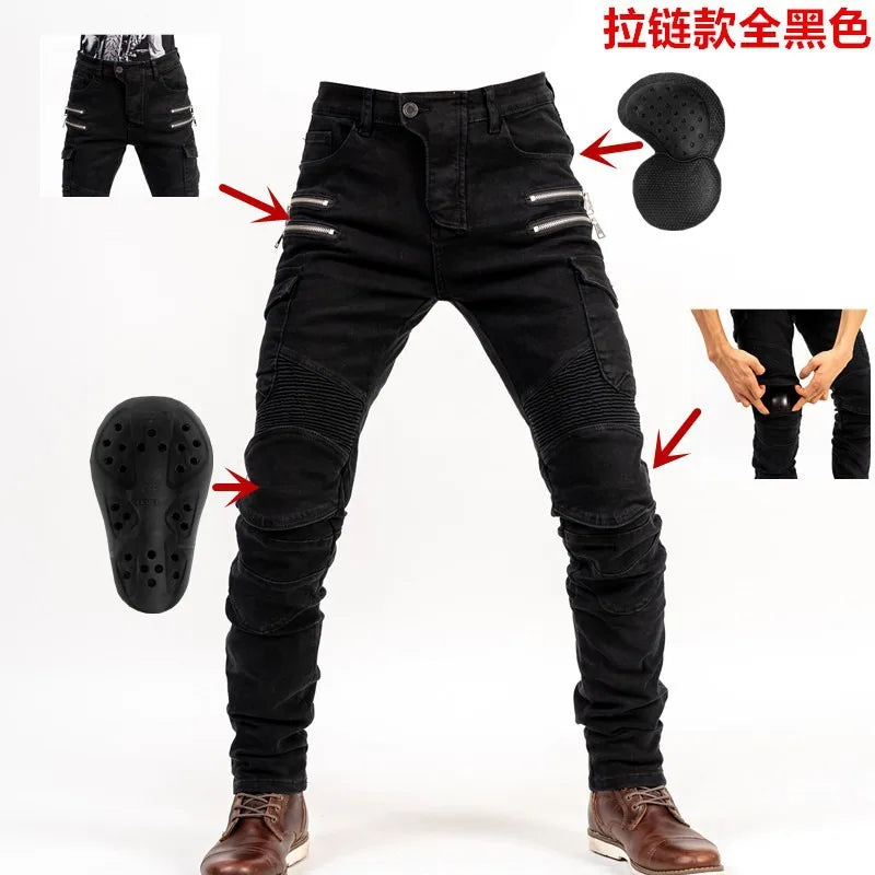 Moto Riding Jeans Protective Gear Anti-Fall Racing Pants — product photo 3 of 6
