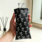 1pc Bow Print Sunglasses Pouch with Keyring PU — product photo 6 of 6
