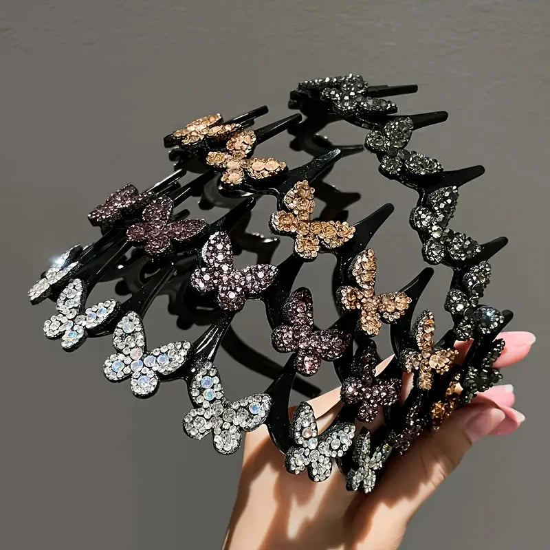Wavy Headband Rhinestone Butterfly Headband Squiggly Headband All-Day — product photo 4 of 6