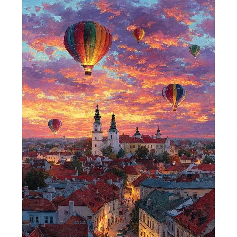 Paper Jigsaw Puzzle 500/1000/1200/2000PCS Romantic Hot Air Balloon — main product photo