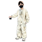 Autumn Winter Teenager Boys Tracksuit letter Graffiti sweatshirt — product photo 5 of 6