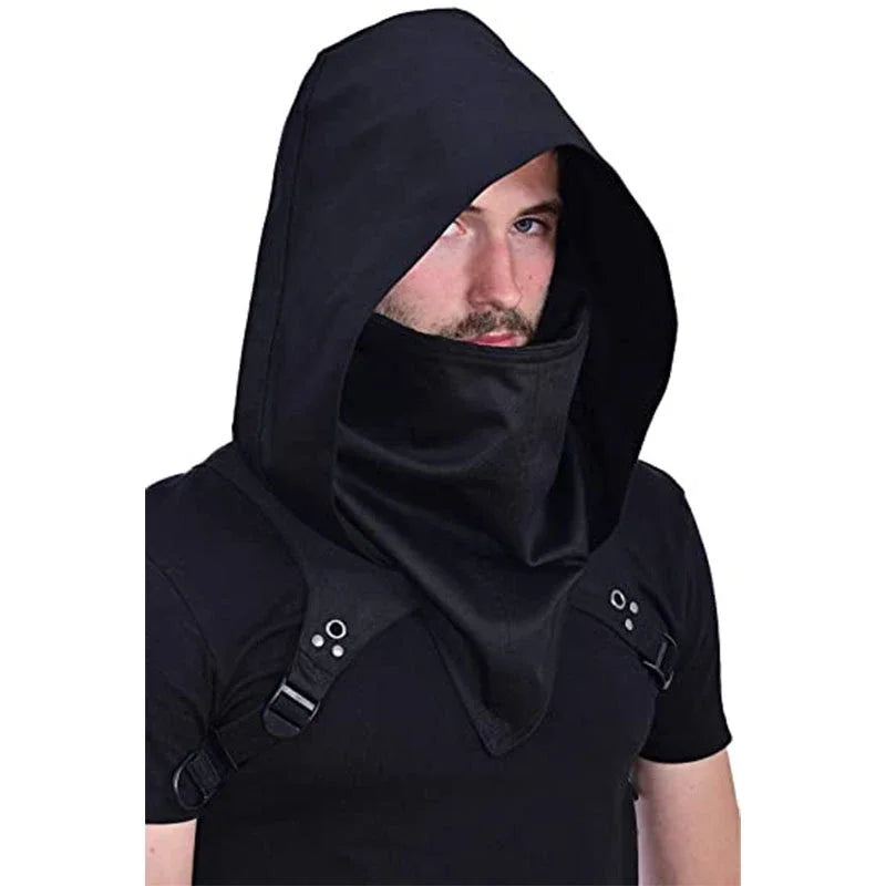 Cosplay Medieval Assassin Hat Cyberpunk Hooded Cloak Cape — product photo 6 of 6