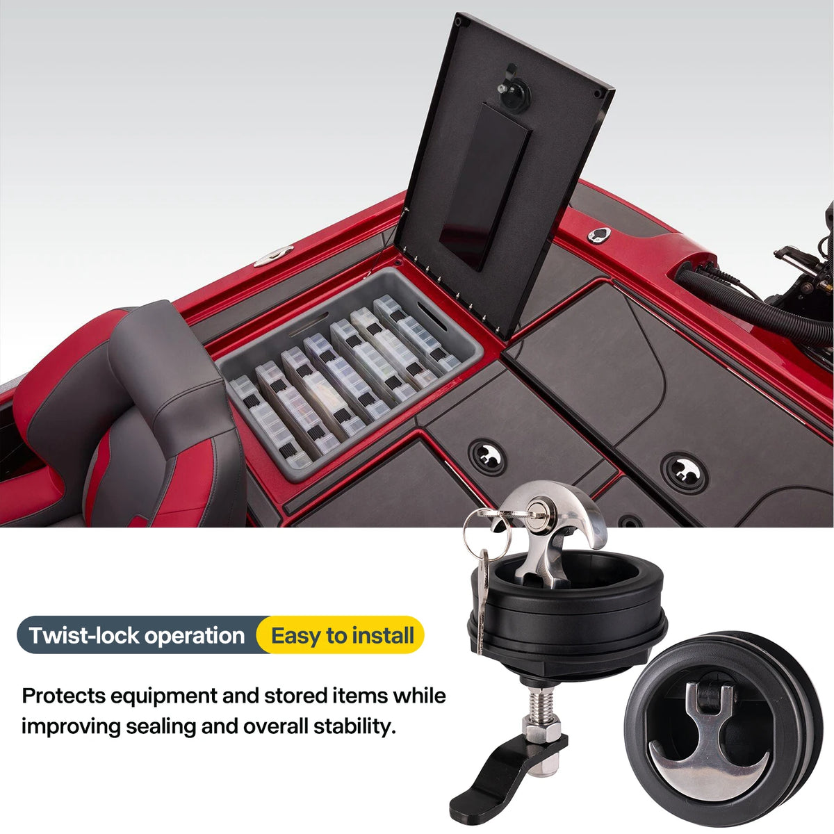 Anchor Handle Lid Lock Flush Pull Latch with — product photo 2 of 6