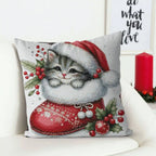 Cross Stitch Pillow Cat Animal Sets Christmas Picture — product photo 5 of 6