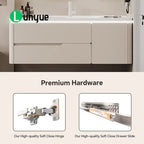 Minimalist Cream Bathroom Vanity with Sink Free Standing — product photo 3 of 6