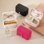 Portable Mini Jewelry Box Portable Faux Leather Earrings — product photo 4 of 6