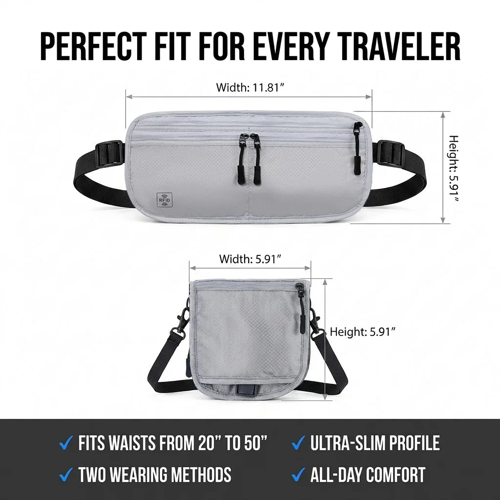 Premium RFID Blocking Travel Waist Pouch — product photo 6 of 6