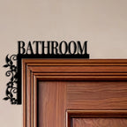 [1pc Metal Door Sign] 1pc Elegant Metal Bathroom — product photo 6 of 6