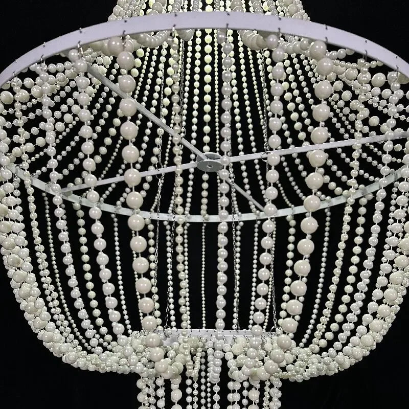 Korean Style Wedding Backdrop Acrylic Pearl Chandelier Ceiling — product photo 5 of 5