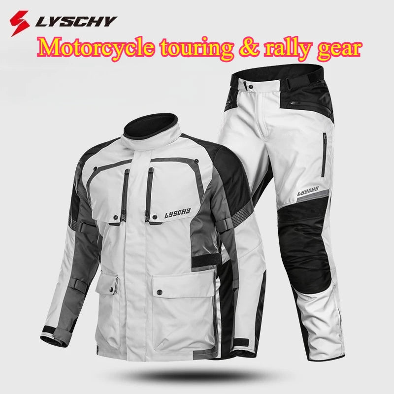 Men Motorcycle Jacket Pants Set 4 Season Waterproof — product photo 2 of 6