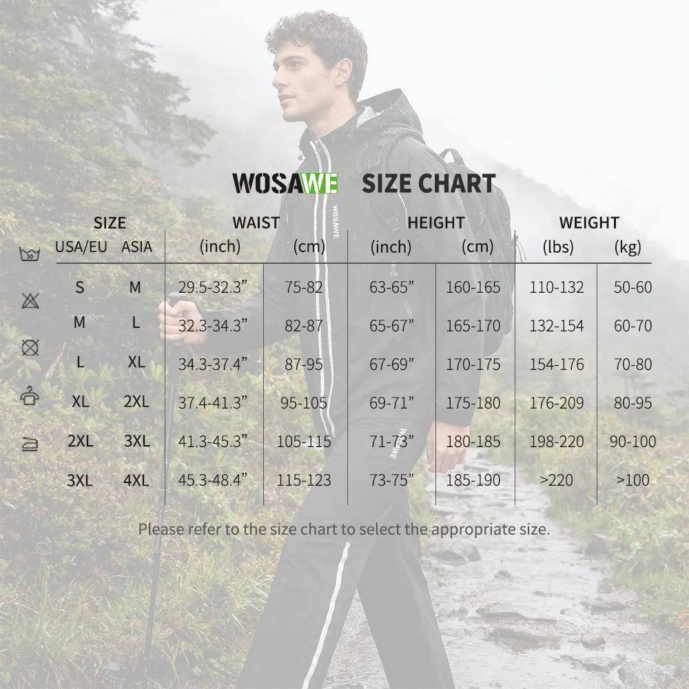 WOSAWE Motorcycle Motorbike Rainproof Single Pants Waterproof Unisex — product photo 6 of 6