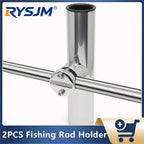 2PCS Stainless Steel Fishing Rod Holder Clamp Side — main product photo