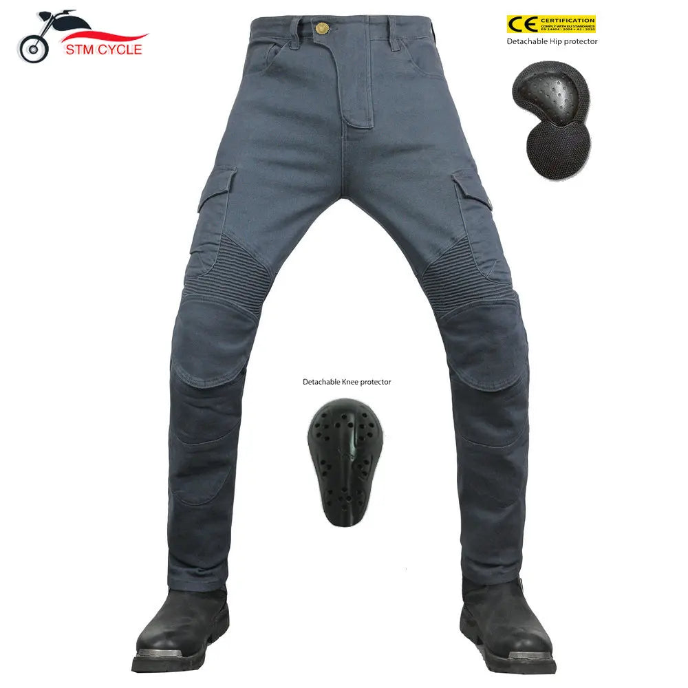 Motorcycle Jeans Men's Casual Workwear Stretch Retro Motorcycle — product photo 4 of 6