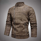 Fashion Leather Jacket Men Winter Fleece Warm Zipper — main product photo