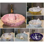 Household European Style Washbasin Washbasin Flower Petal Shaped — main product photo