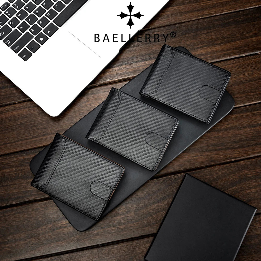 Simple Slim Men's Wallet High Quality Carbon Fiber