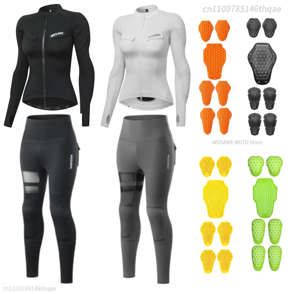 WOSAWE Women Motorcycle Jacket Pants Set with Soft — product photo 4 of 5