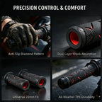 1pair 22mm Motorcycle Rubber Handlebar Grips Non-slip Motorbike — product photo 3 of 6