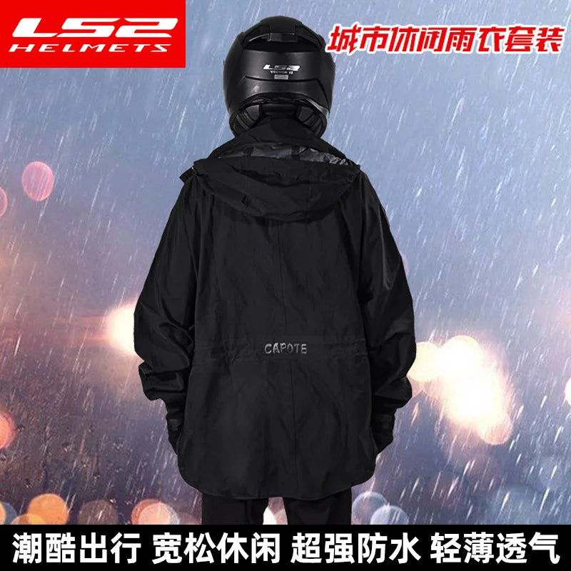 LS2 Motorcycle Raincoat Suit Storm-Proof Jacket Pants for — product photo 3 of 5