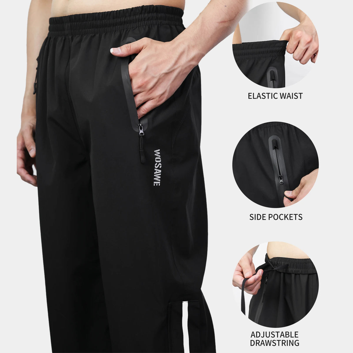 WOSAWE Motorcycle Motorbike Rainproof Single Pants Waterproof Unisex — product photo 3 of 6