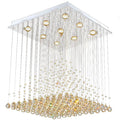 D23.6in stainless steel custom crystal chandelier modern restaurant — main product photo