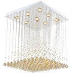 D23.6in stainless steel custom crystal chandelier modern restaurant — main product photo