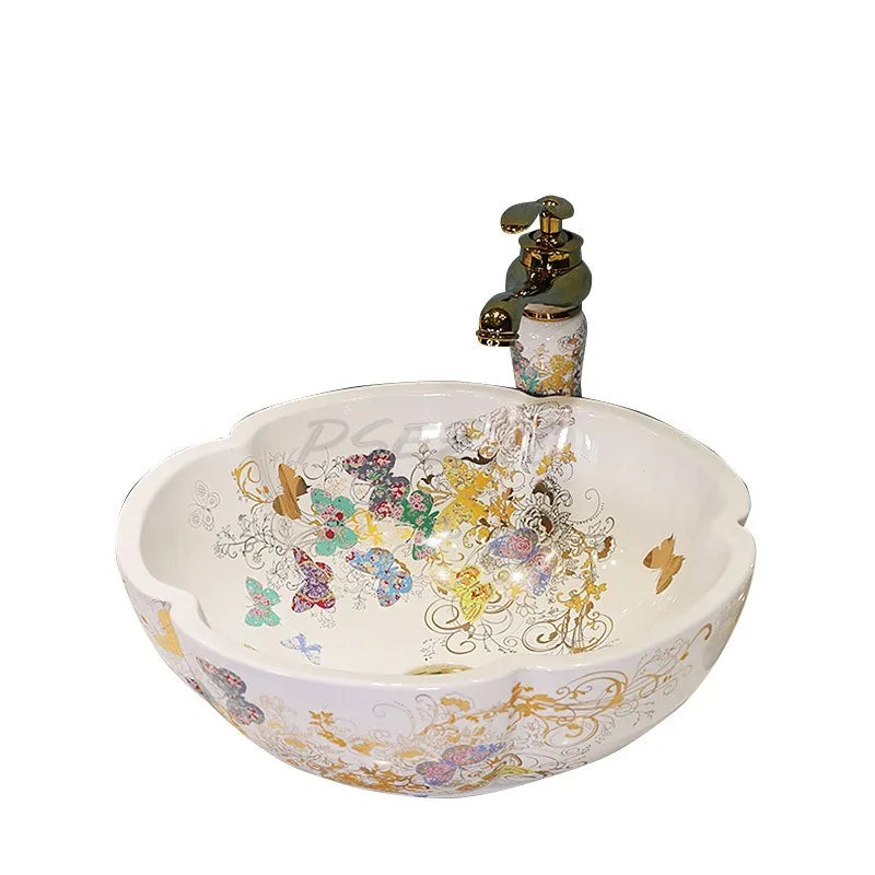 Household European Style Washbasin Washbasin Flower Petal Shaped — product photo 6 of 6