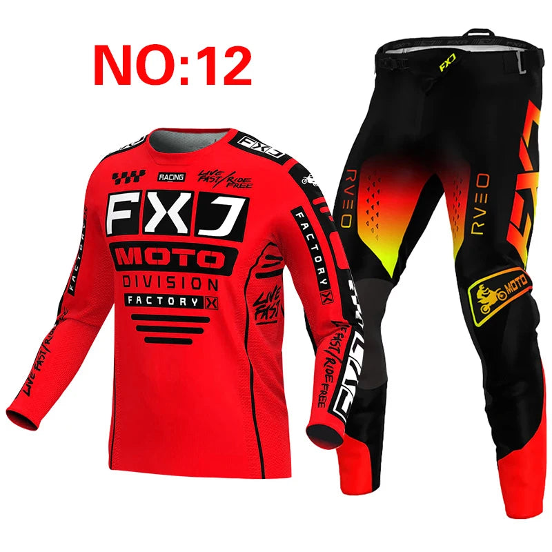 NEW 2025 FXJ black enduro motocross gear set — product photo 6 of 6