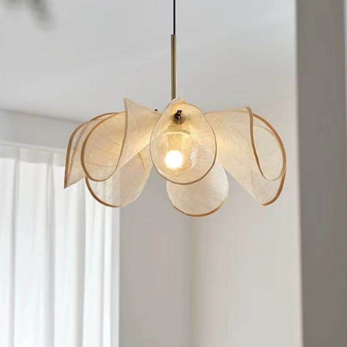 Wabi Sabi Fabric Pendant Light Adjustable Cord Ceiling — product photo 5 of 6