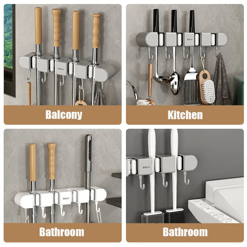 Mop Holder Broom Stand Wall Mounted Mop Support — product photo 6 of 6