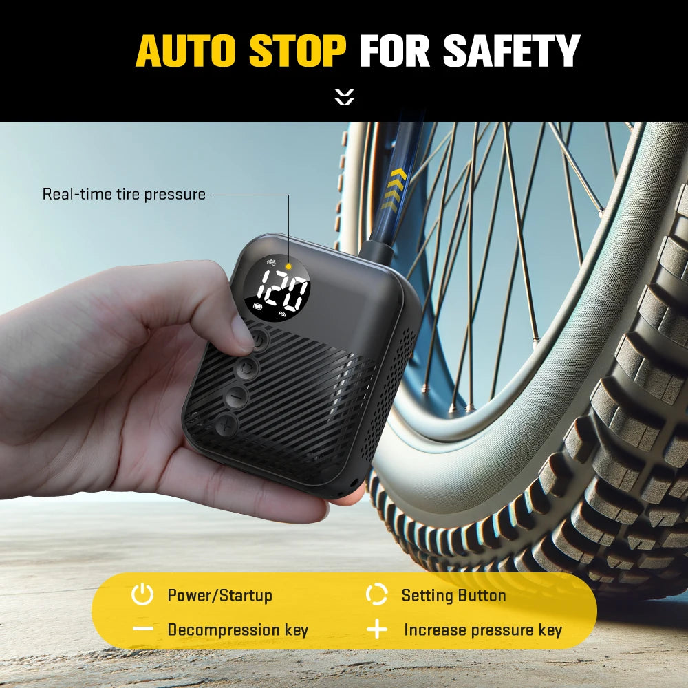 Carsun Rechargeable Mini Air Pump Portable Digital Gauge — product photo 5 of 6