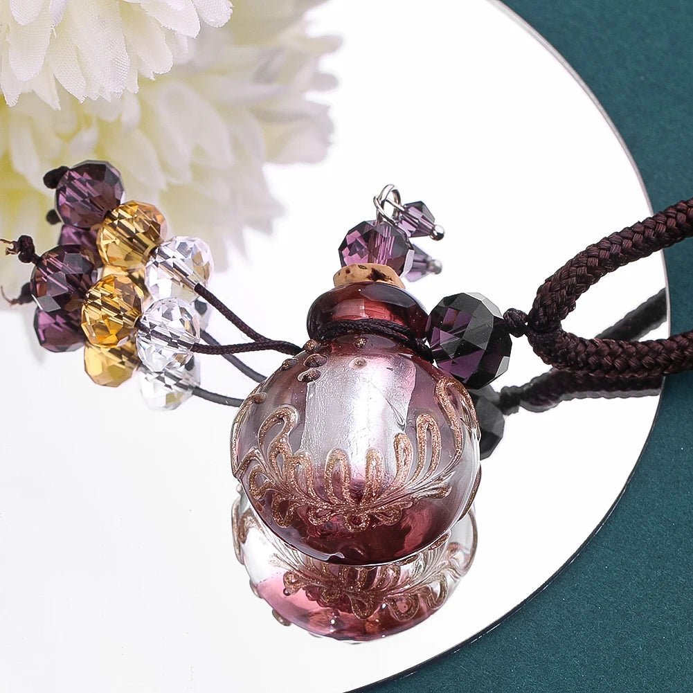 Glass Aromatherapy Perfume Pendant Necklace — product photo 5 of 6