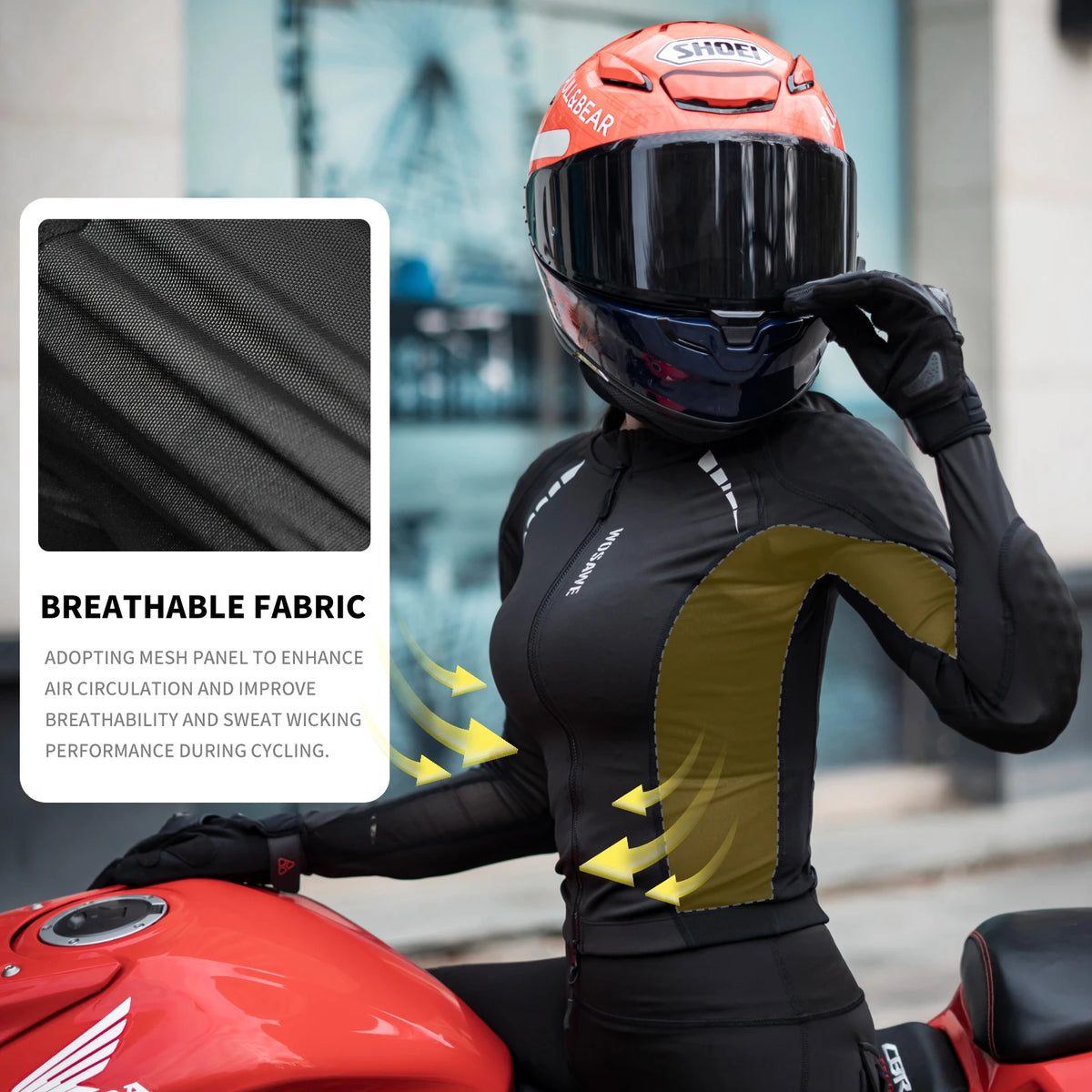WOSAWE Sexy Motorcycle Jacket and Pants Set Summer — product photo 2 of 4