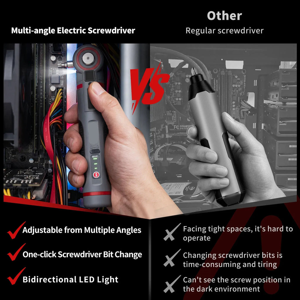 Adjustable angle mini electric screwdriver set